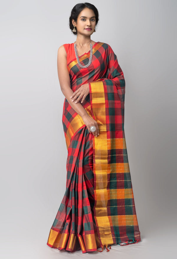 Online Shopping for Multi Pure Handloom Pavani Chettinad Cotton Saree with Weaving from Andhra Pradesh at Unnatisilks.comIndia
