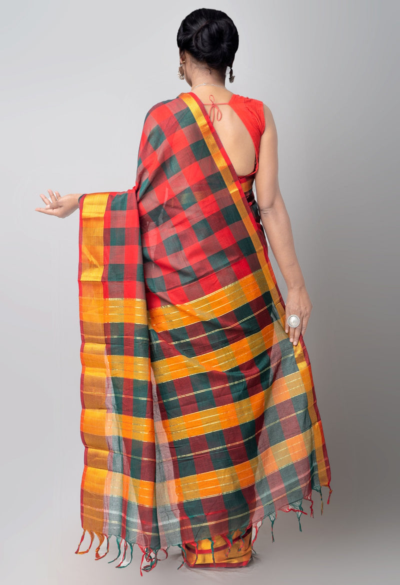 Online Shopping for Multi Pure Handloom Pavani Chettinad Cotton Saree with Weaving from Andhra Pradesh at Unnatisilks.comIndia

