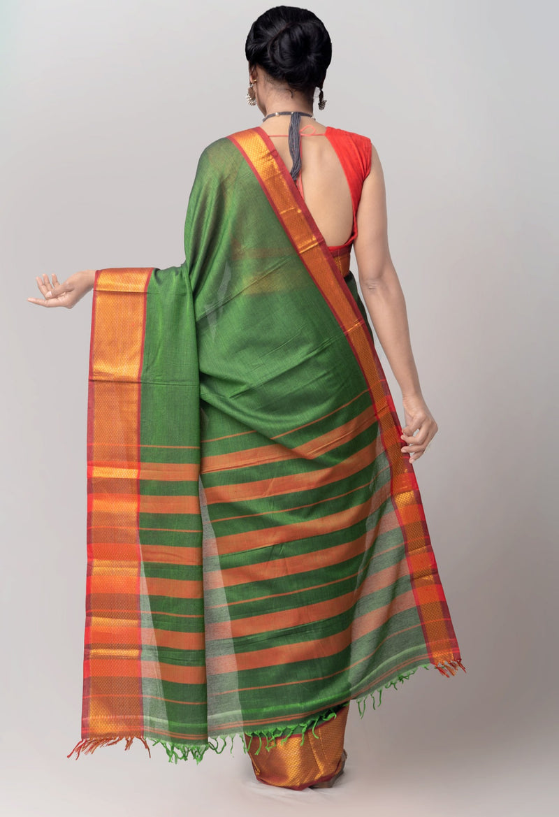 Online Shopping for Green Pure Handloom Pavani Narayanpet Cotton Saree with Weaving from Andhra Pradesh at Unnatisilks.comIndia

