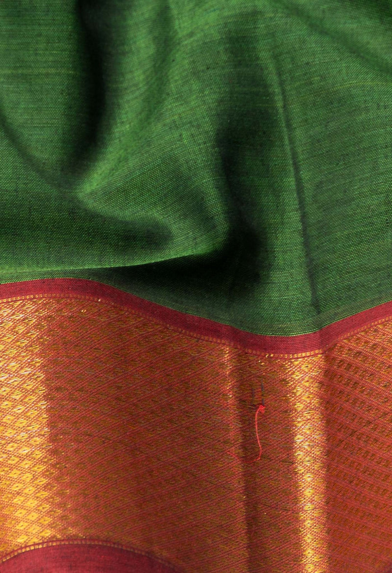 Green Pure Handloom Pavani Narayanpet Cotton Saree