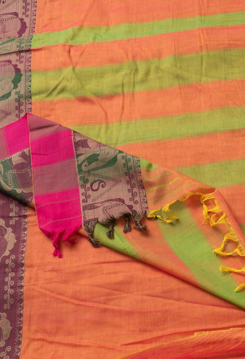 Online Shopping for Orange Pure Handloom Pavani Narayanpet Cotton Saree with Weaving from Andhra Pradesh at Unnatisilks.comIndia
