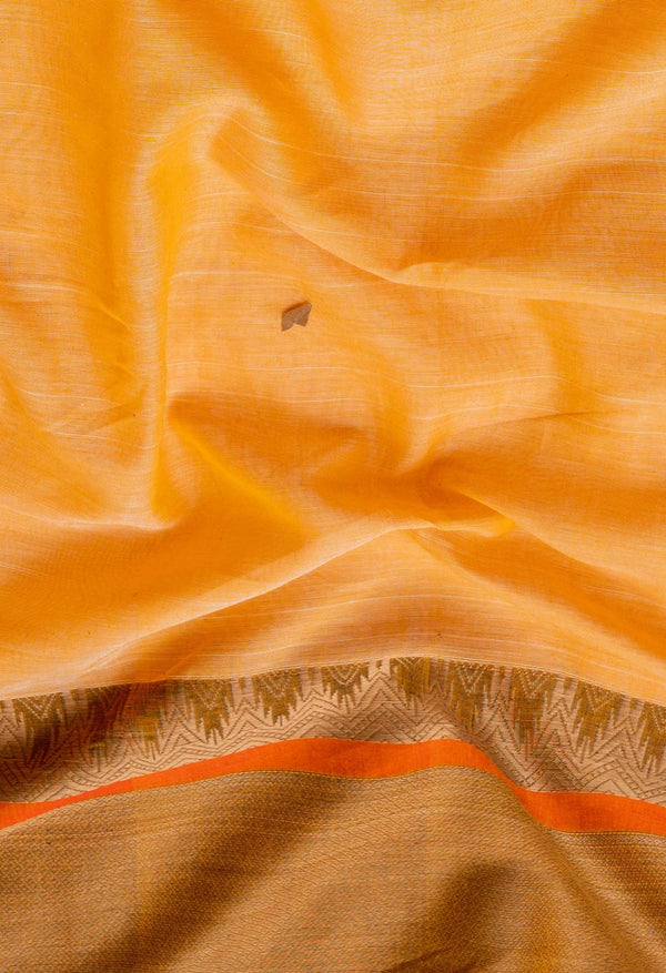 Peach Pure Handloom Pavani Kanchi Cotton Saree