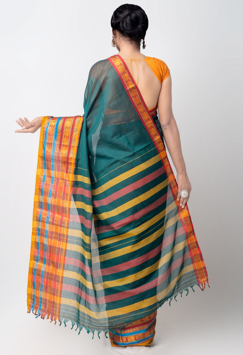 Online Shopping for Green Pure Handloom Pavani Narayanpet Cotton Saree with Weaving from Andhra Pradesh at Unnatisilks.comIndia
