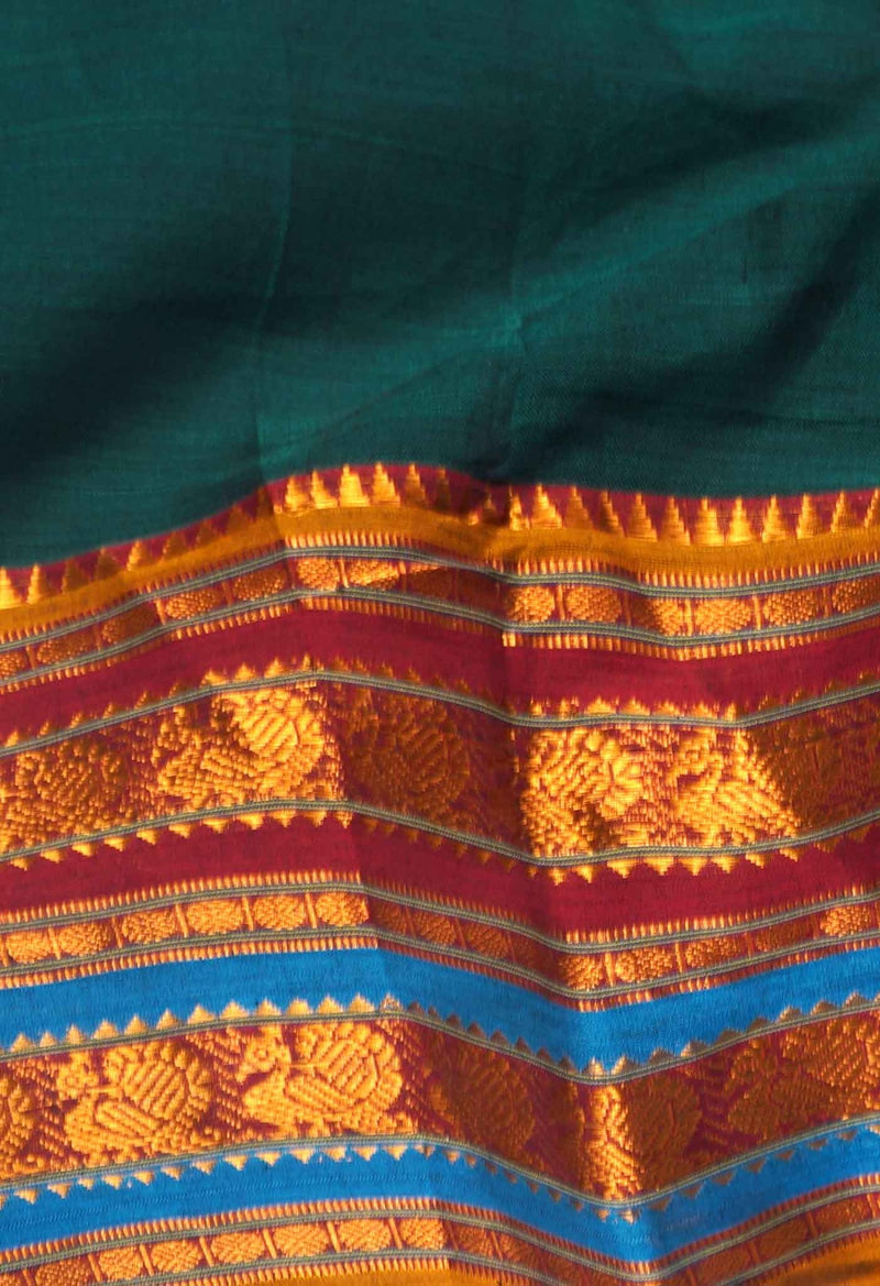 Green Pure Handloom Pavani Narayanpet Cotton Saree