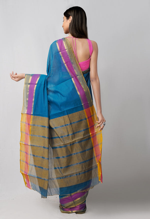 Blue Pure Pavani Mangalagiri Cotton Saree