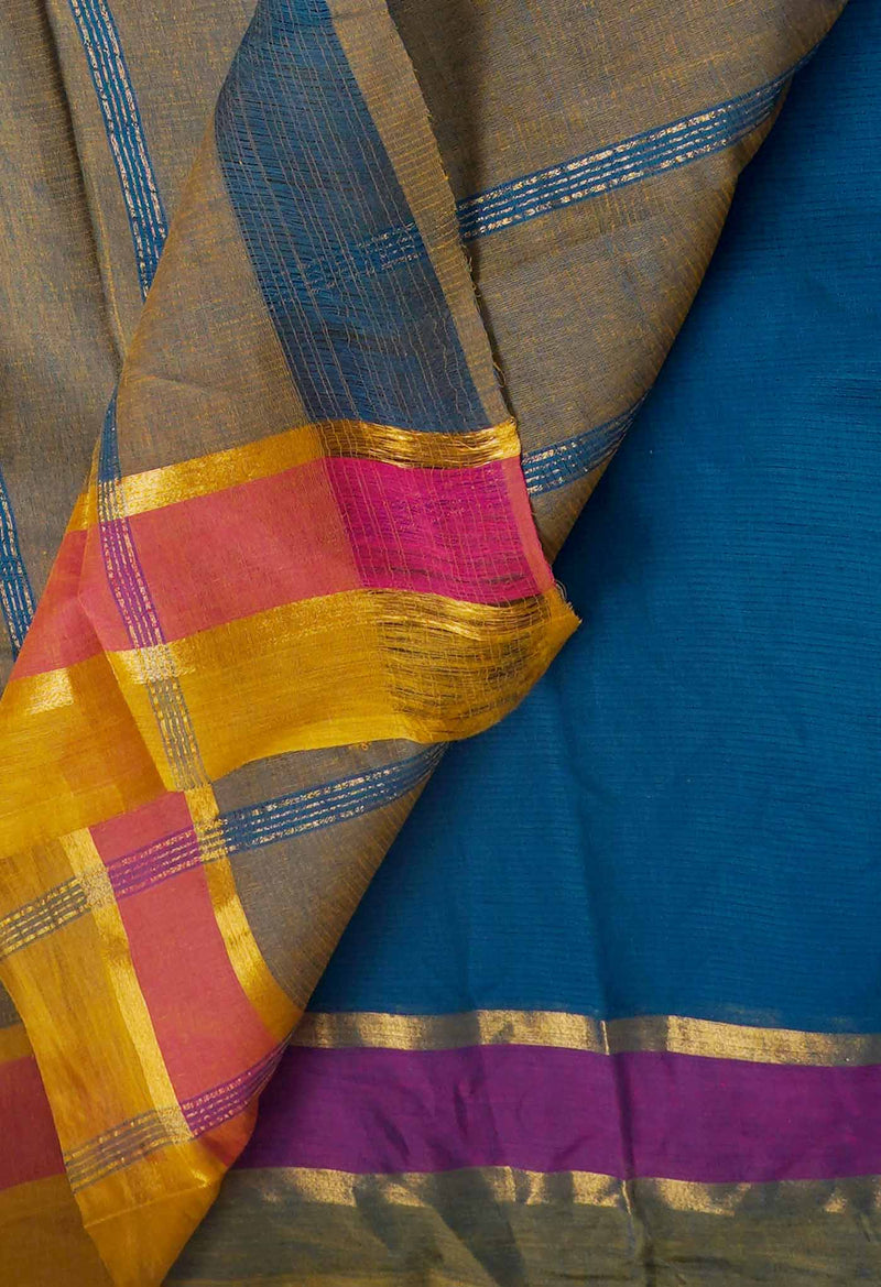 Blue Pure Pavani Mangalagiri Cotton Saree