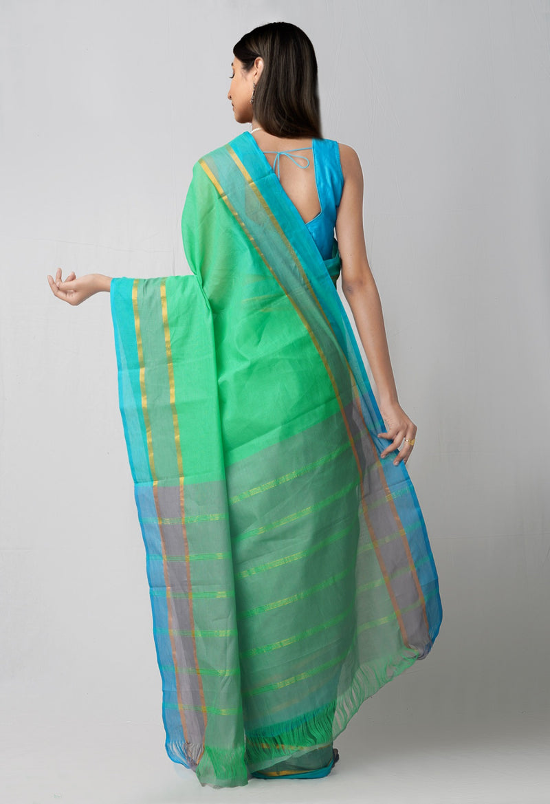 Online Shopping for Green Pure Pavani Mangalagiri Cotton Saree with Weaving from Andhra Pradesh at Unnatisilks.comIndia
