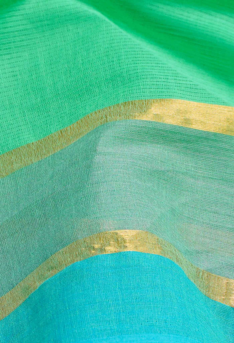 Green Pure Pavani Mangalagiri Cotton Saree-UNM61175