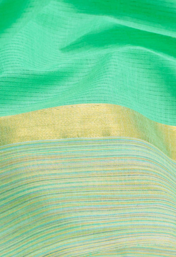 Green Pure Pavani Mangalagiri Cotton Saree-UNM61185