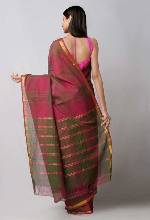 Online Shopping for Maroon Pure Pavani Mangalagiri Cotton Saree with Weaving from Andhra Pradesh at Unnatisilks.comIndia
