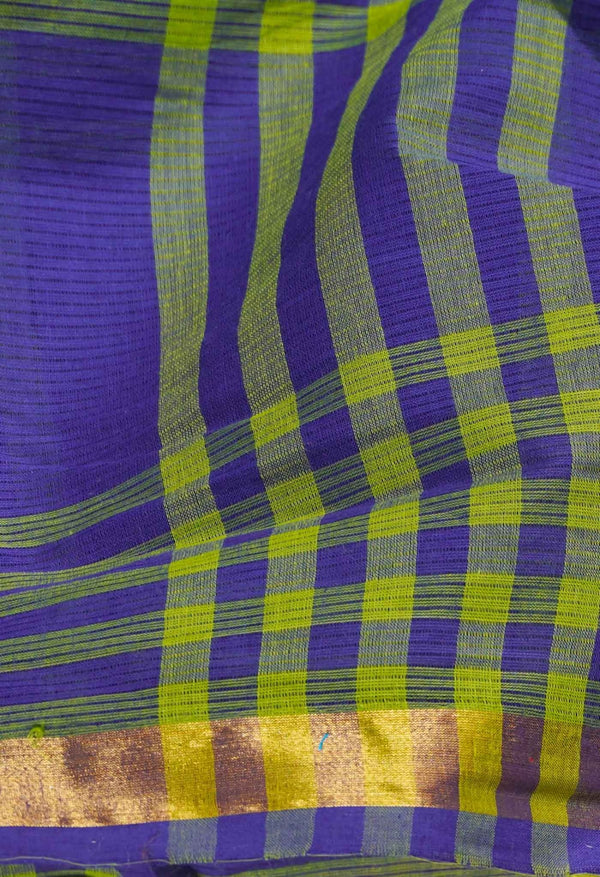 Violet-Green Pure Pavani Mangalagiri Cotton Saree