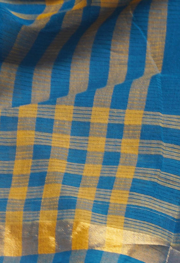 Blue Pure Pavani Mangalagiri Cotton Saree