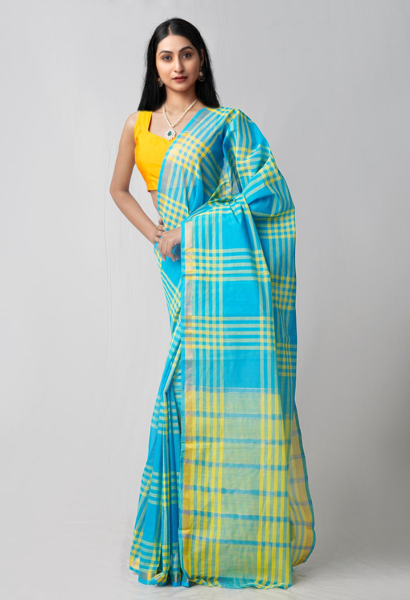 Online Shopping for Blue Pure Pavani Mangalagiri Cotton Saree with Weaving from Andhra Pradesh at Unnatisilks.comIndia
