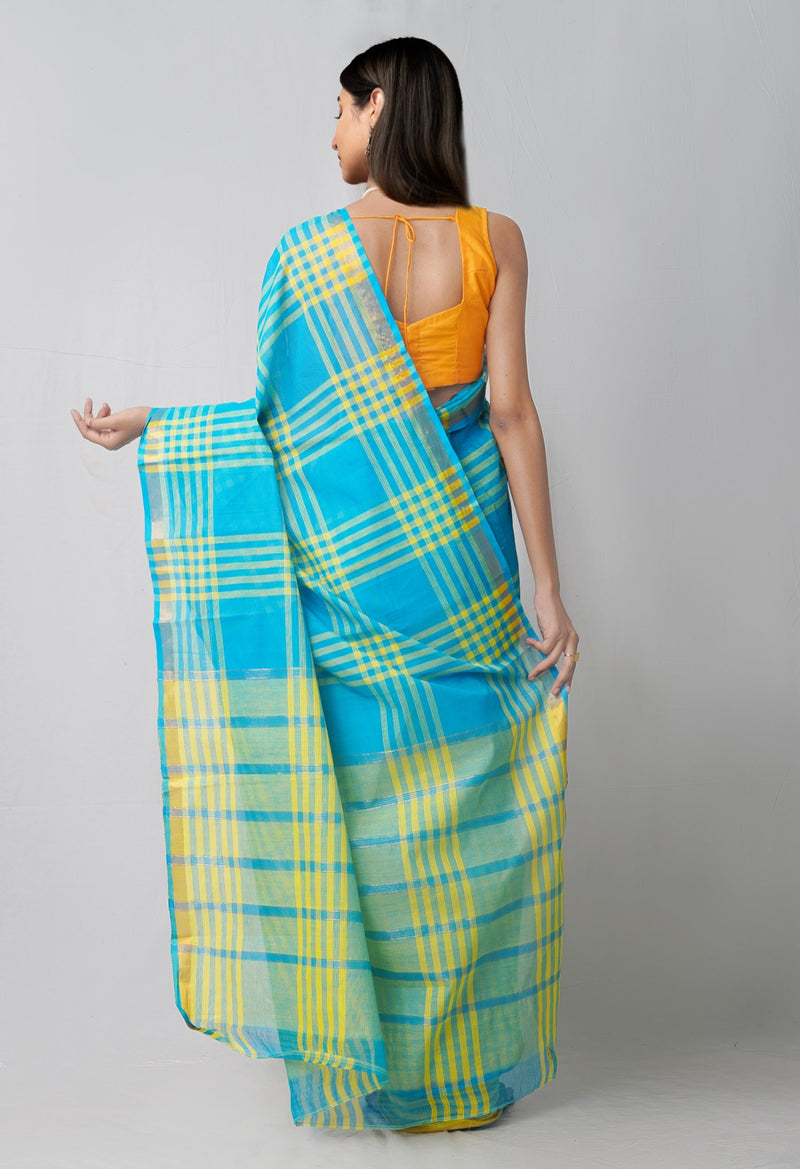 Online Shopping for Blue Pure Pavani Mangalagiri Cotton Saree with Weaving from Andhra Pradesh at Unnatisilks.comIndia
