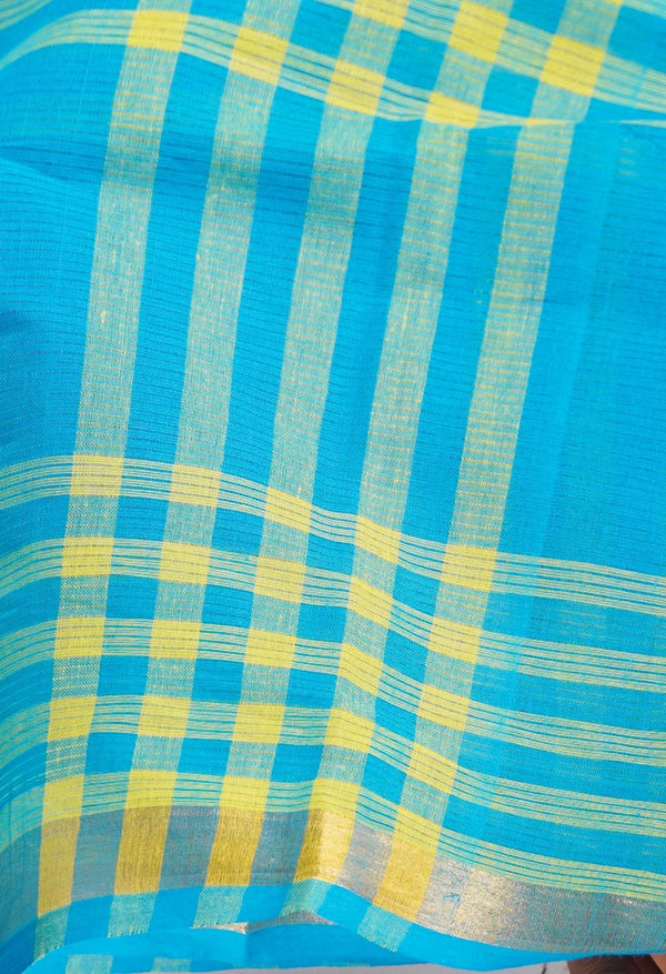 Blue Pure Pavani Mangalagiri Cotton Saree