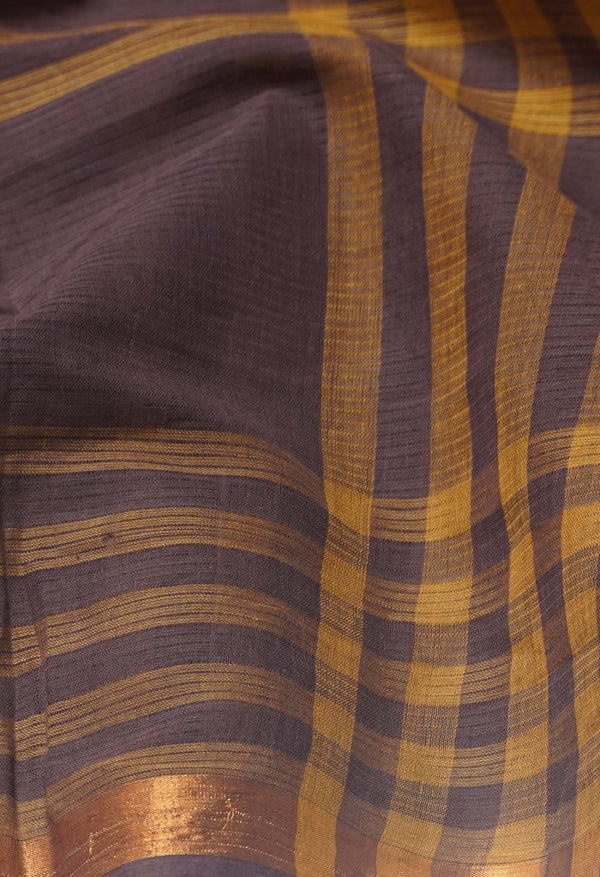 Brown Pure Pavani Mangalagiri Cotton Saree