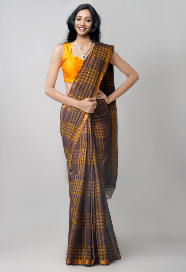 Online Shopping for Brown Pure Pavani Mangalagiri Cotton Saree with Weaving from Andhra Pradesh at Unnatisilks.comIndia
