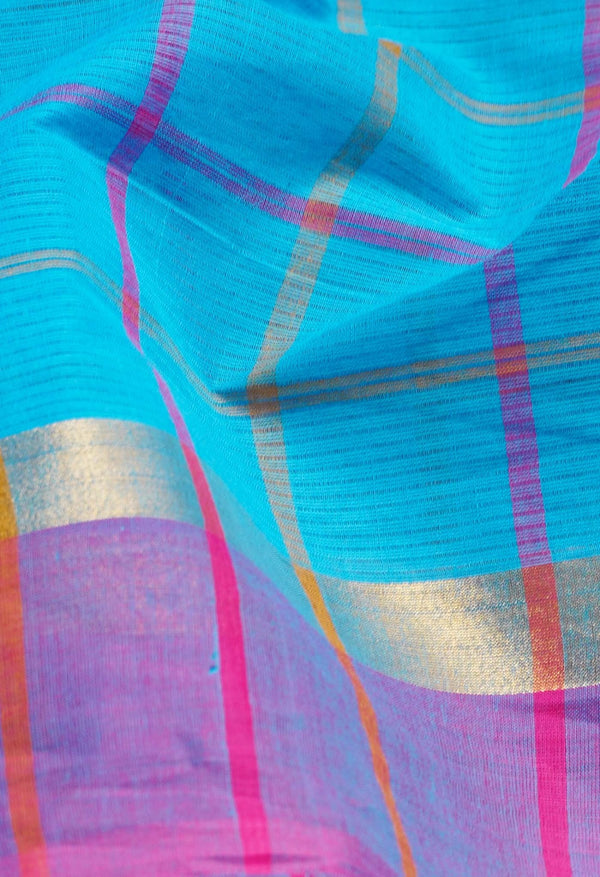 Blue Pure Pavani Mangalagiri Cotton Saree