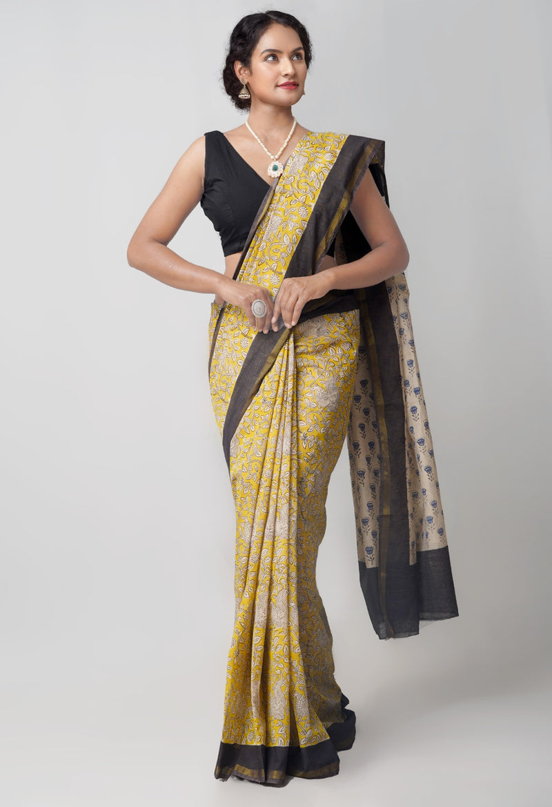 Yellow  Bagh Maheshwari Sico Saree-UNM61220