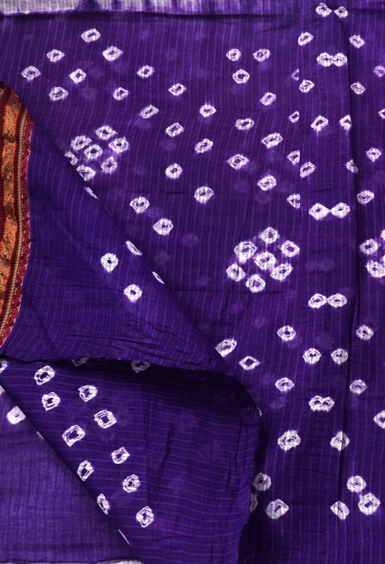 Online Shopping for White-Violet Pure Bandhani Cotton Saree with Tie-N-Dye from Rajasthan at Unnatisilks.comIndia
