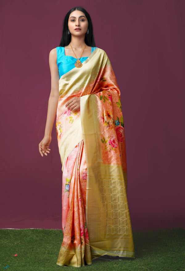Online Shopping for Pink  Digital Printed Bangalore Sico Saree with Fancy/Ethnic Prints from Karnataka at Unnatisilks.comIndia

