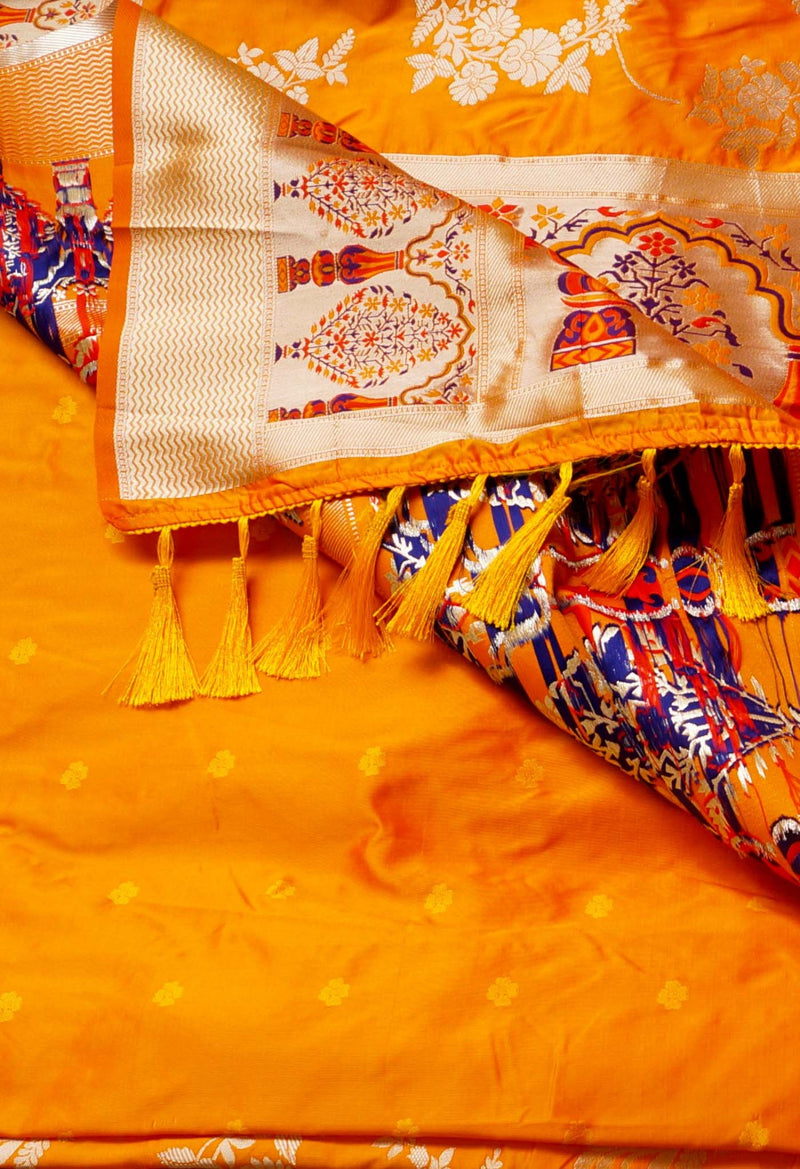 Orange  Paithani Silk Saree-UNM61364