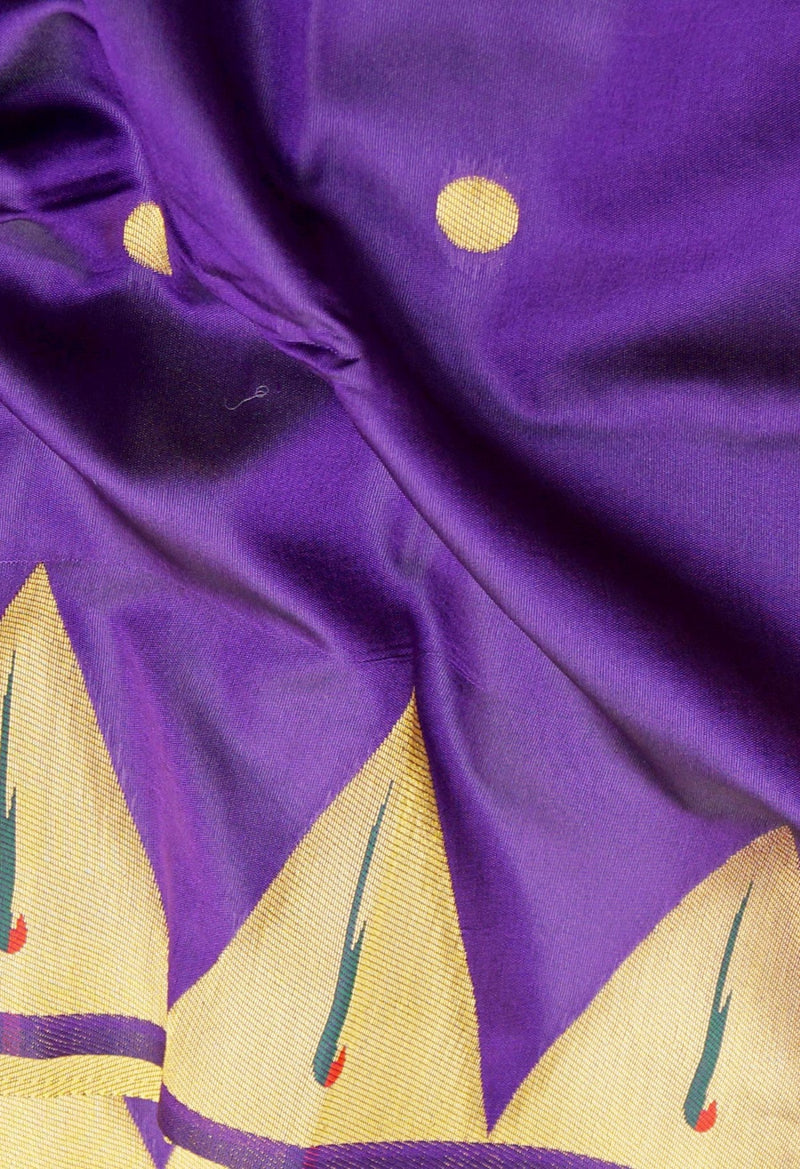 Online Shopping for Violet  Paithani Silk Saree with Weaving from Uttar Pradesh at Unnatisilks.comIndia
