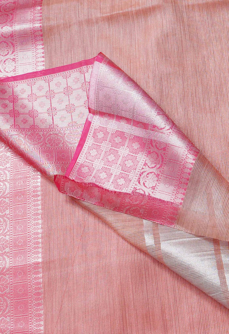 Online Shopping for Pink  Kota Tissue Saree with Weaving from Rajasthan at Unnatisilks.comIndia
