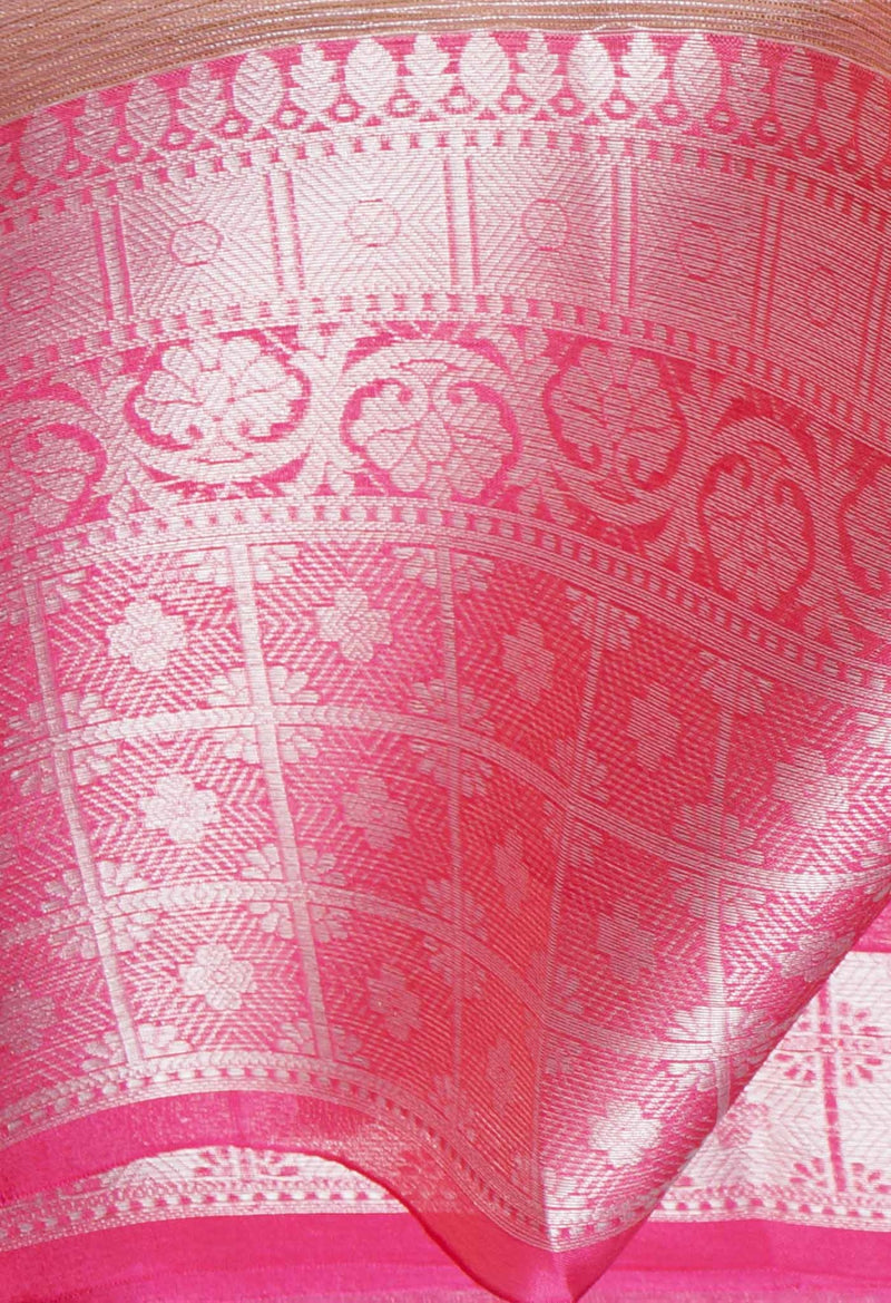 Pink  Kota Tissue Saree