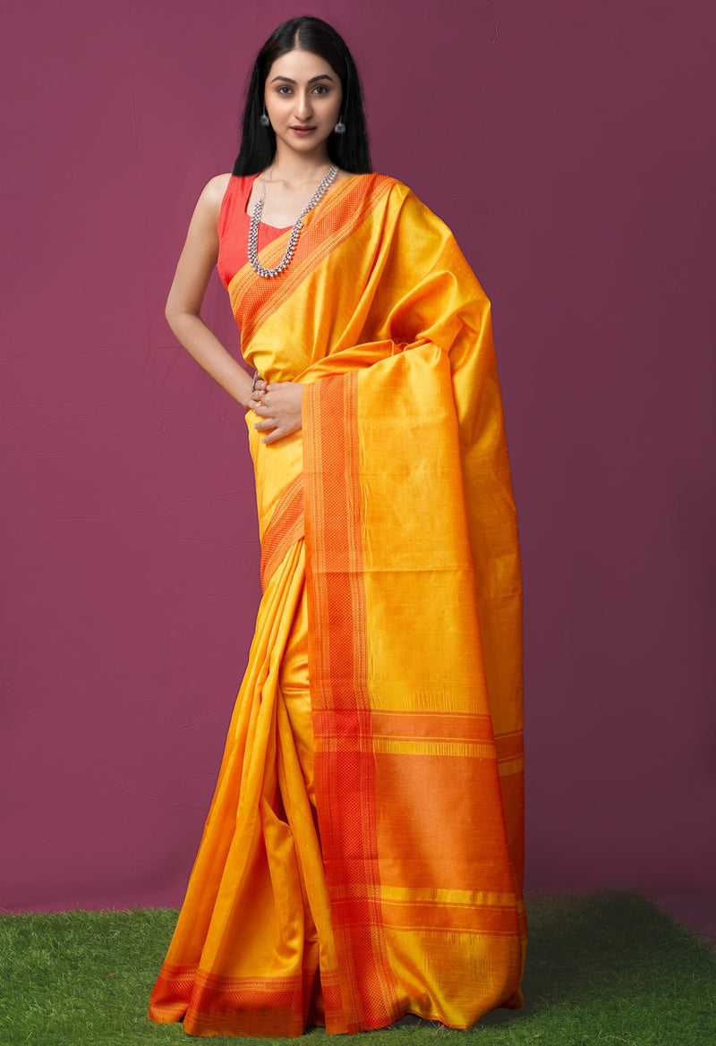 Yellow  Mysore Sico Saree-UNM61459