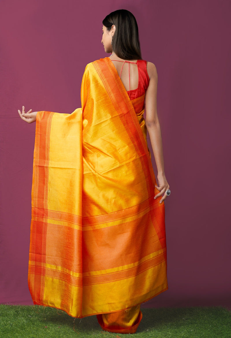 Online Shopping for Yellow  Mysore Sico Saree with Weaving from Karnataka at Unnatisilks.comIndia

