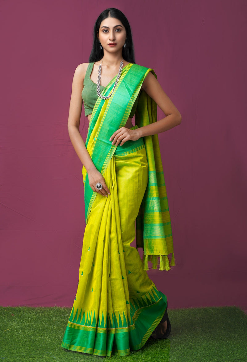 Online Shopping for Green  Mysore Sico Saree with Embroidery Work with Embroidery from Karnataka at Unnatisilks.comIndia
