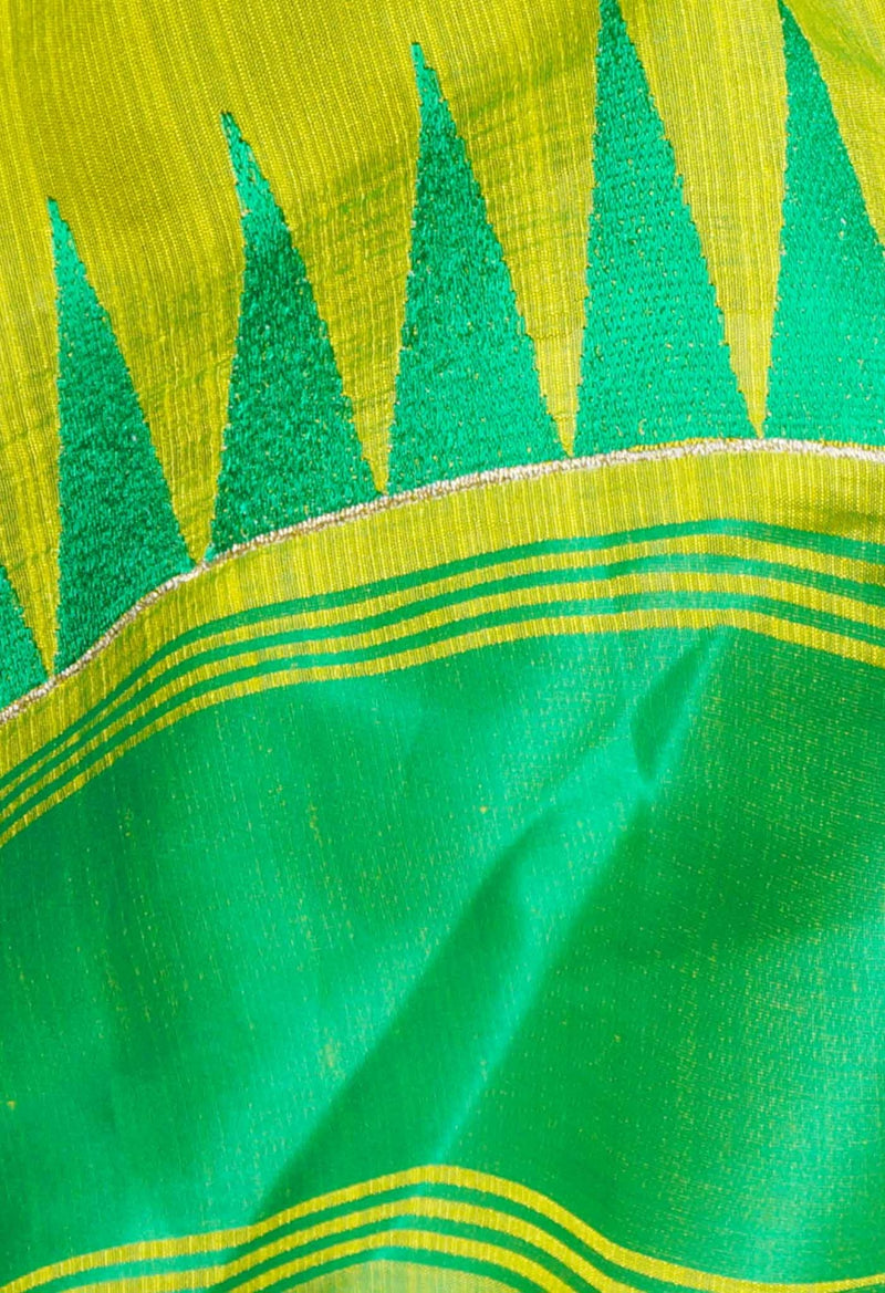 Online Shopping for Green  Mysore Sico Saree with Embroidery Work with Embroidery from Karnataka at Unnatisilks.comIndia
