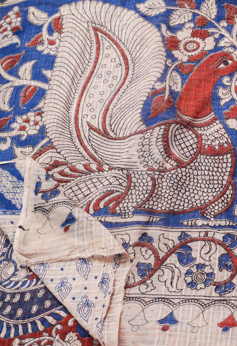 Maroon Pure Kalamkari Cotton Saree