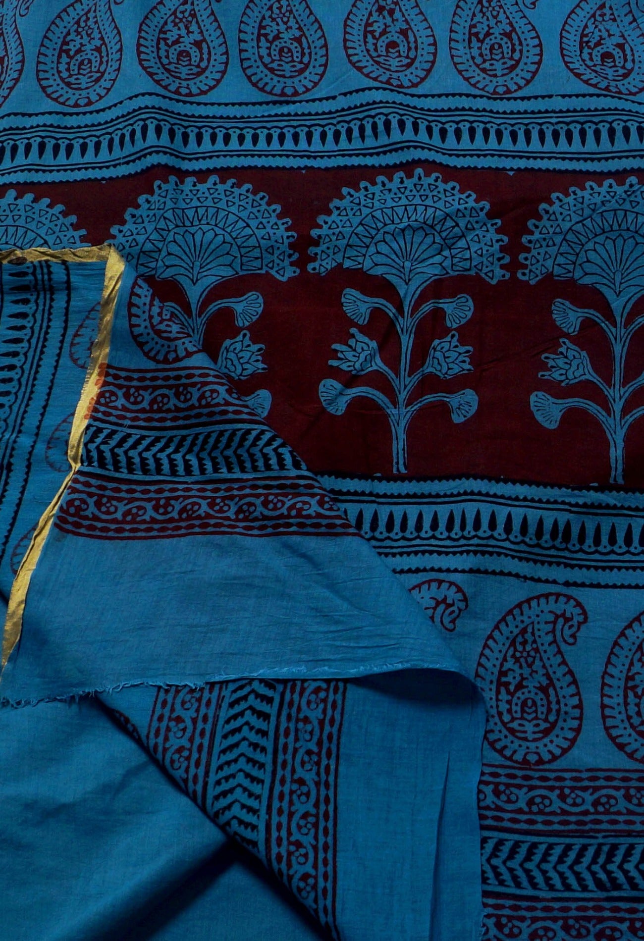 Online Shopping for Blue Pure Superfine Venkatagiri Cotton Saree with Bagh from Andhra Pradesh at Unnatisilks.comIndia
