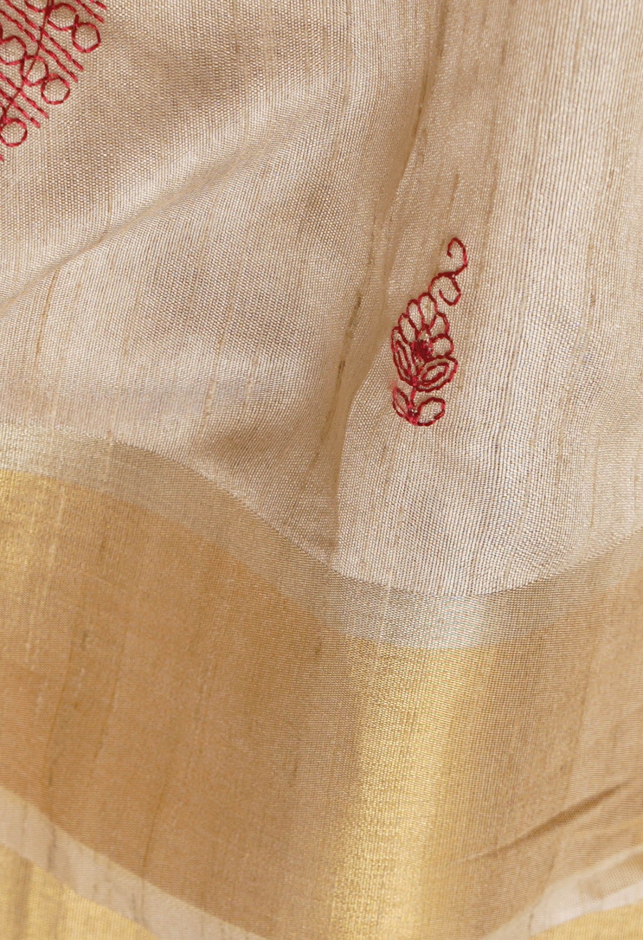 Online Shopping for Brown  Cross Stitched Embroidered Tussar Silk Saree with Embroidery from Chhattisgarh at Unnatisilks.comIndia
