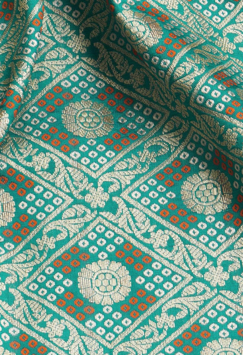 Online Shopping for Green  Banarasi Silk Saree with Weaving from Tamil Nadu at Unnatisilks.comIndia
