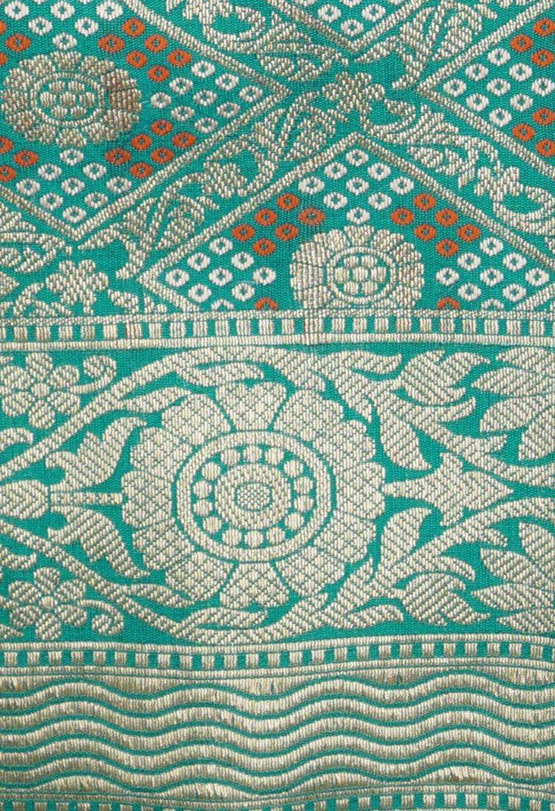Online Shopping for Green  Banarasi Silk Saree with Weaving from Tamil Nadu at Unnatisilks.comIndia
