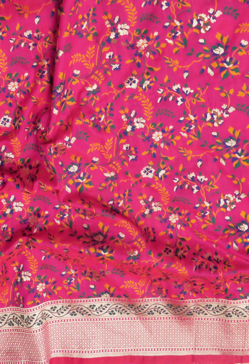 Online Shopping for Pink  Banarasi Silk Saree with Weaving from Tamil Nadu at Unnatisilks.comIndia
