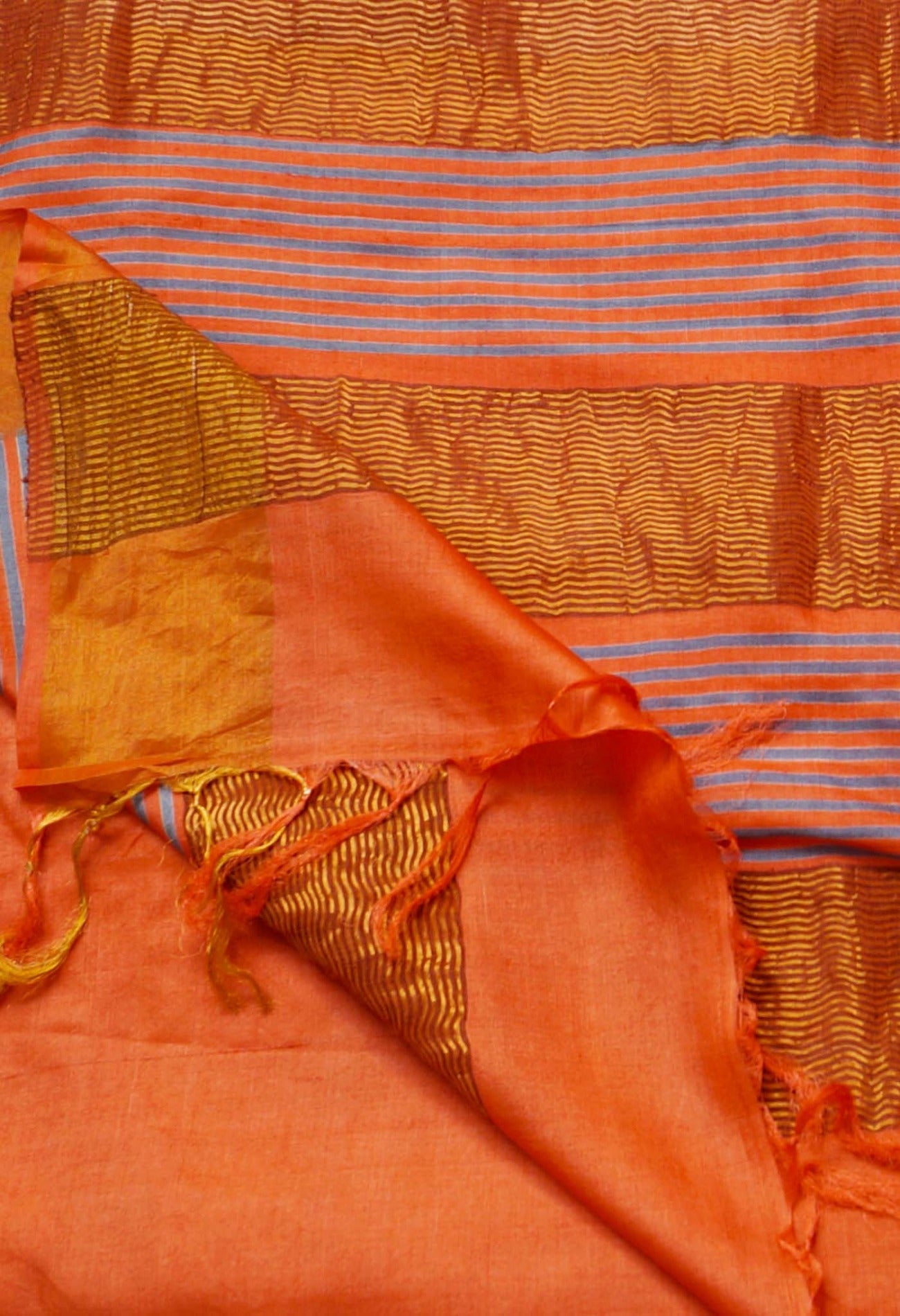 Online Shopping for Red Pure Handloom Bengal Tussar Silk Saree with Hand Block Prints from West Bengal at Unnatisilks.comIndia
