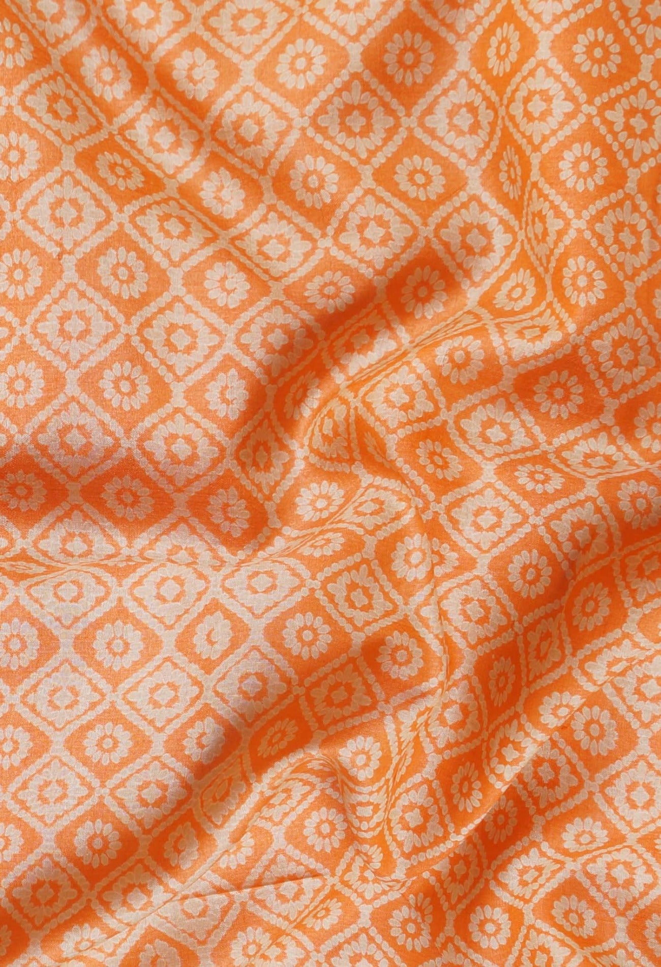 Online Shopping for Orange Pure Handloom Bengal Tussar Silk Saree with Hand Block Prints from West Bengal at Unnatisilks.comIndia
