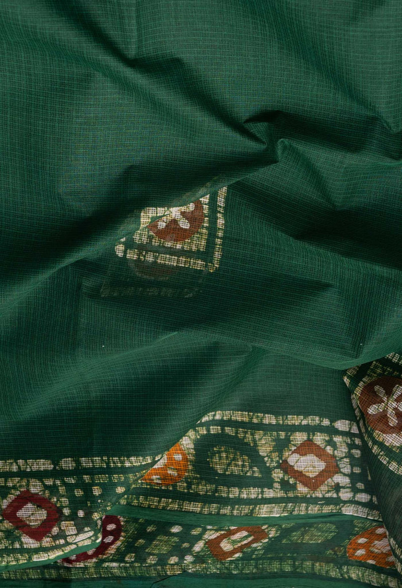 Online Shopping for Green Pure Batik Kota cotton Cotton Saree with Batik from Rajasthan at Unnatisilks.comIndia
