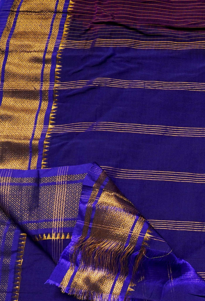 Pink Pure Handloom Narayanpet Poly Silk Saree