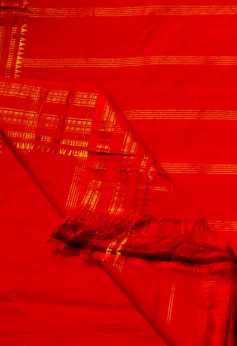 Online Shopping for Orange Pure Handloom Narayanpet Poly Silk Saree with Weaving from Telangana at Unnatisilks.comIndia
