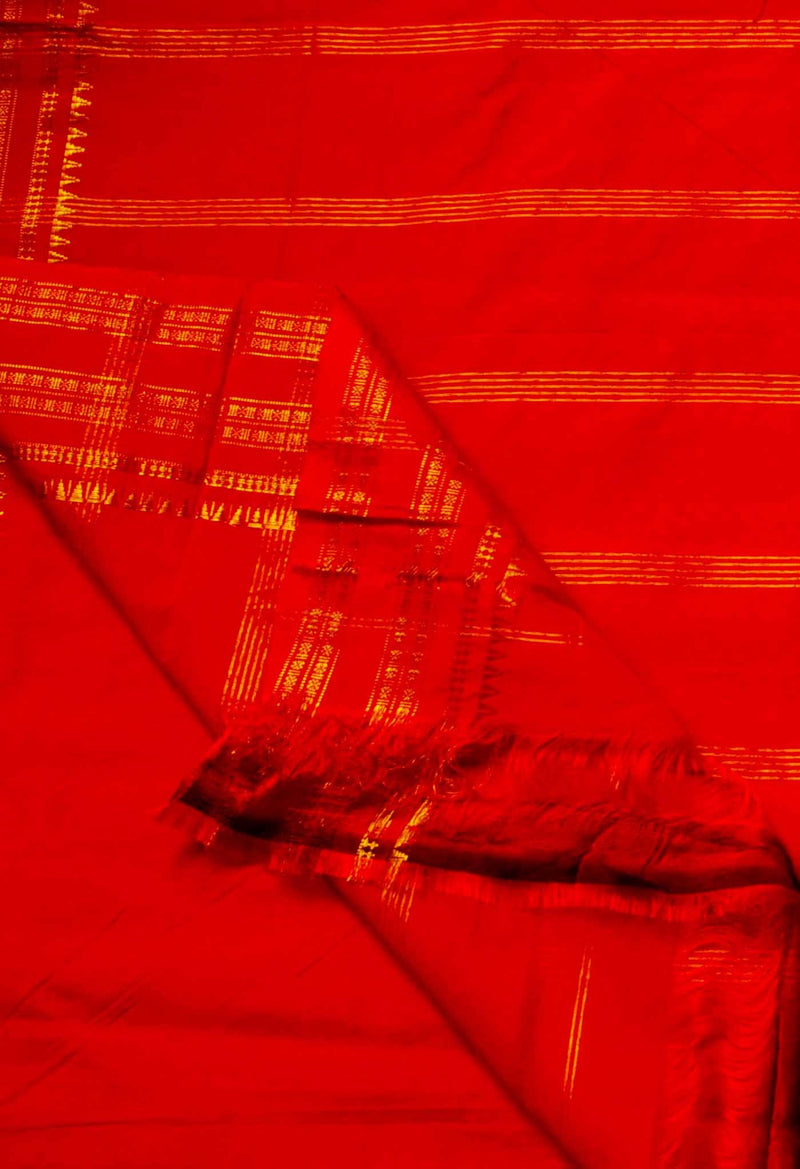 Online Shopping for Orange Pure Handloom Narayanpet Poly Silk Saree with Weaving from Telangana at Unnatisilks.comIndia
