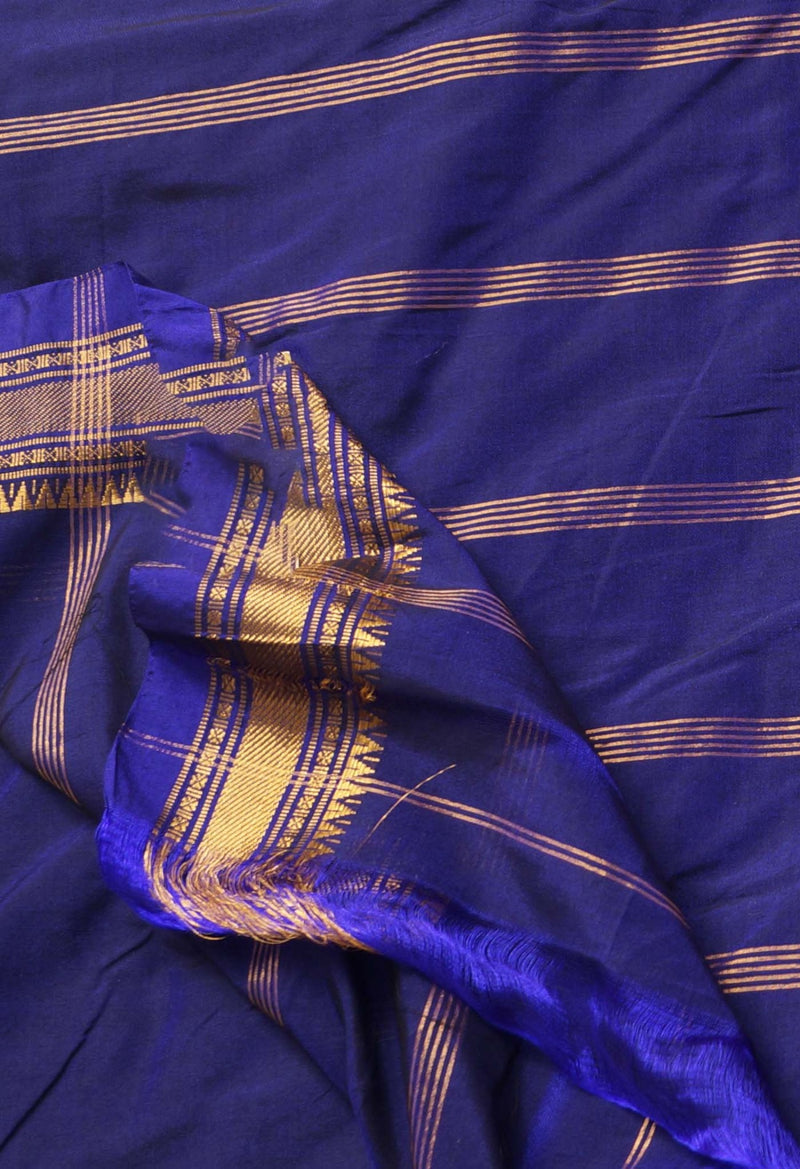 Grey Pure Handloom Narayanpet Poly Silk Saree