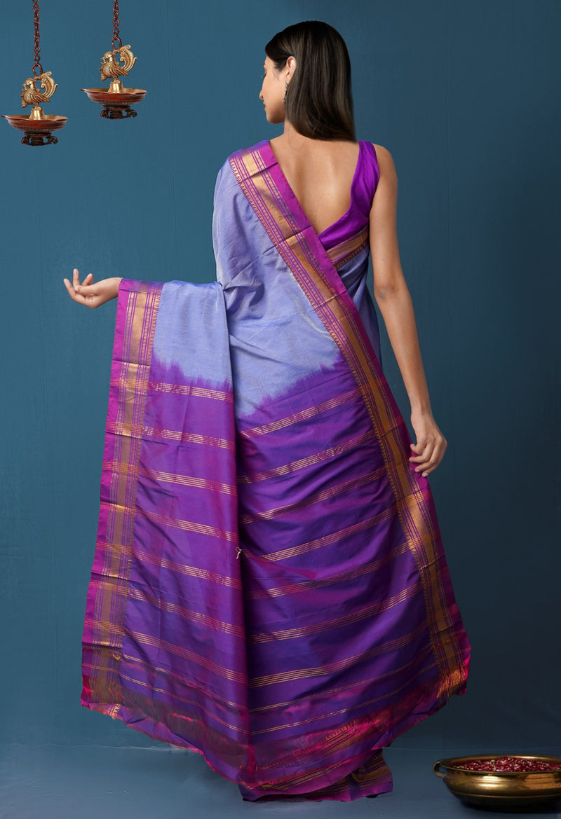 Online Shopping for Grey Pure Handloom Narayanpet Poly Silk Saree with Weaving from Telangana at Unnatisilks.comIndia
