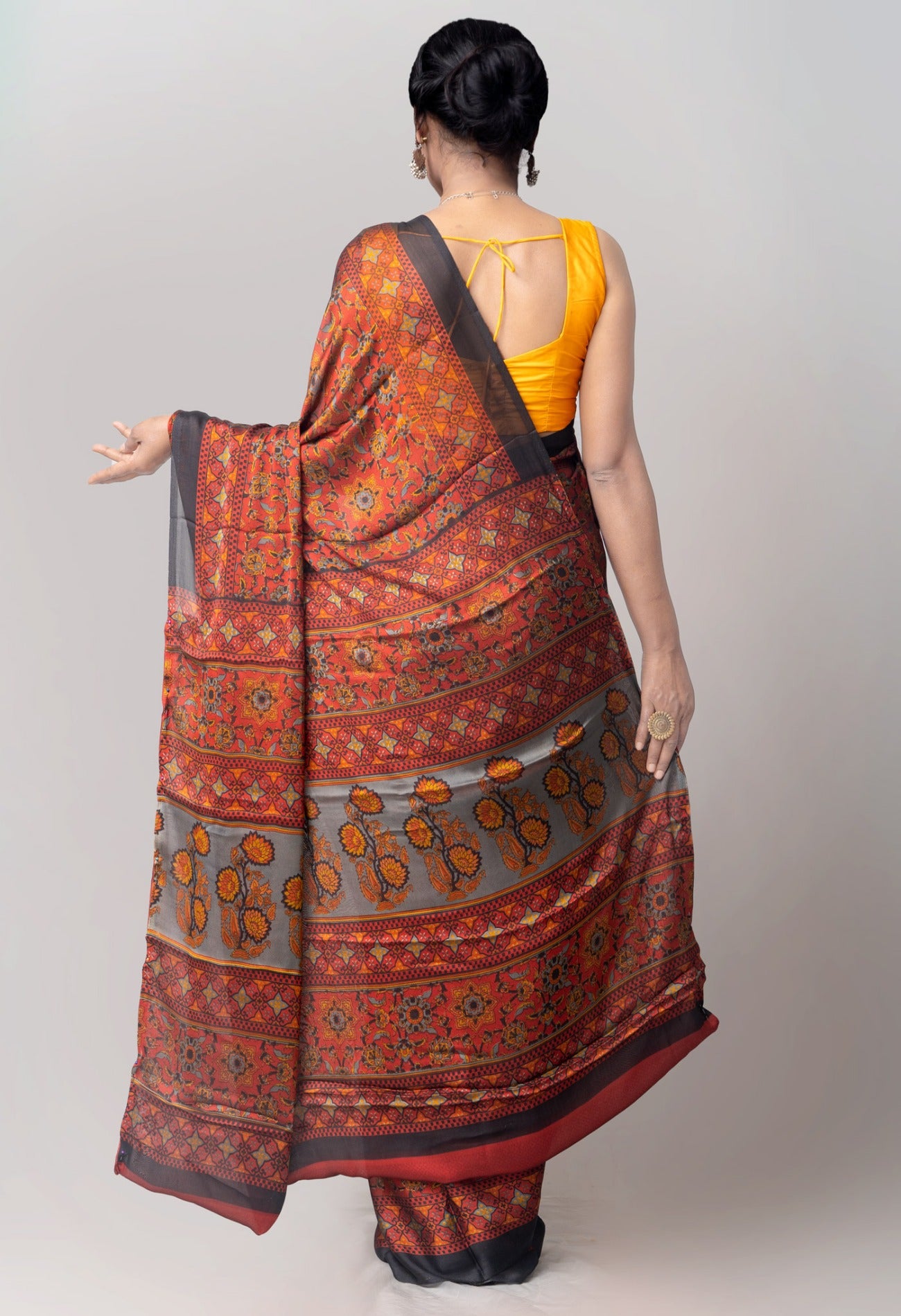 Online Shopping for Maroon  Printed Art Chiffon Saree with Chiffon from Punjab at Unnatisilks.comIndia
