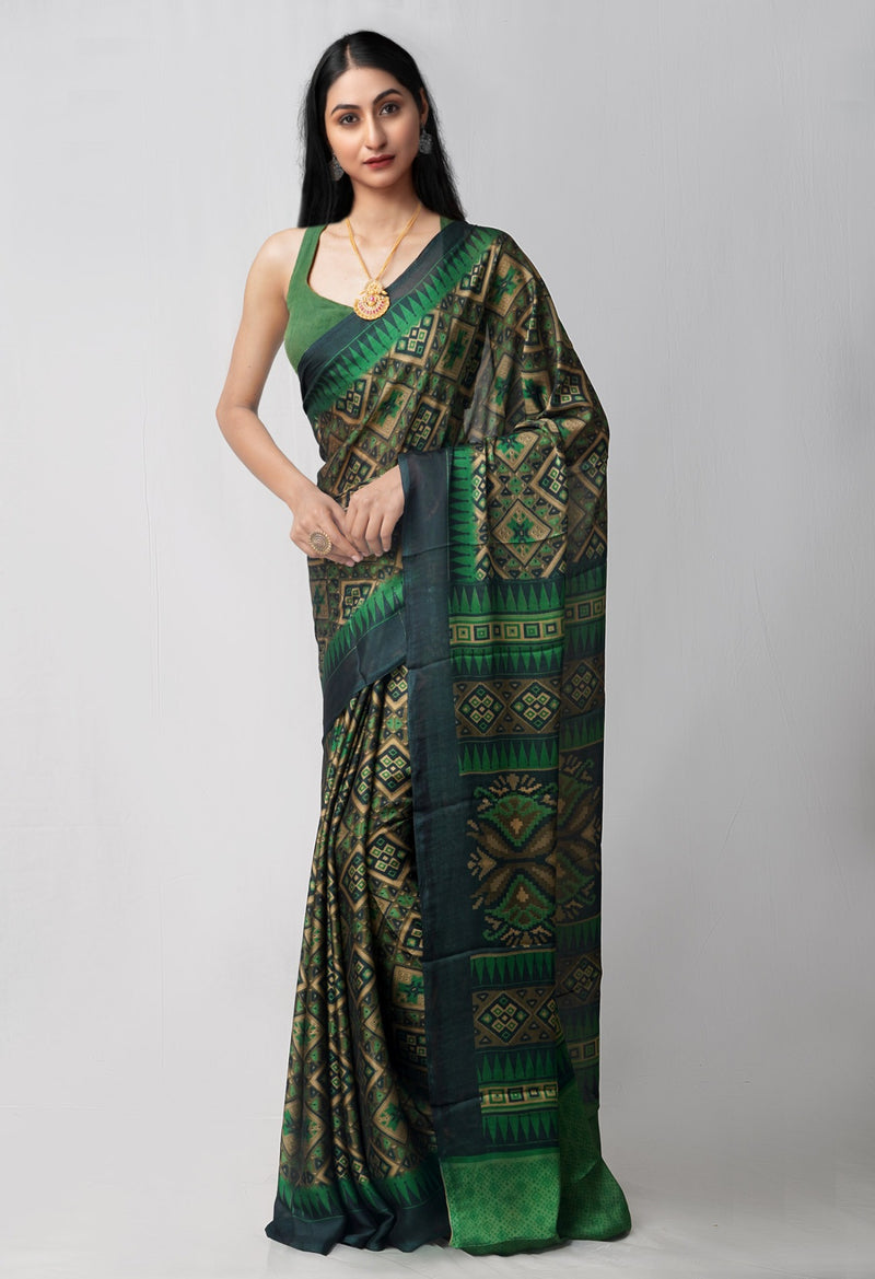 Green  Chiffon Soft Silk Saree
