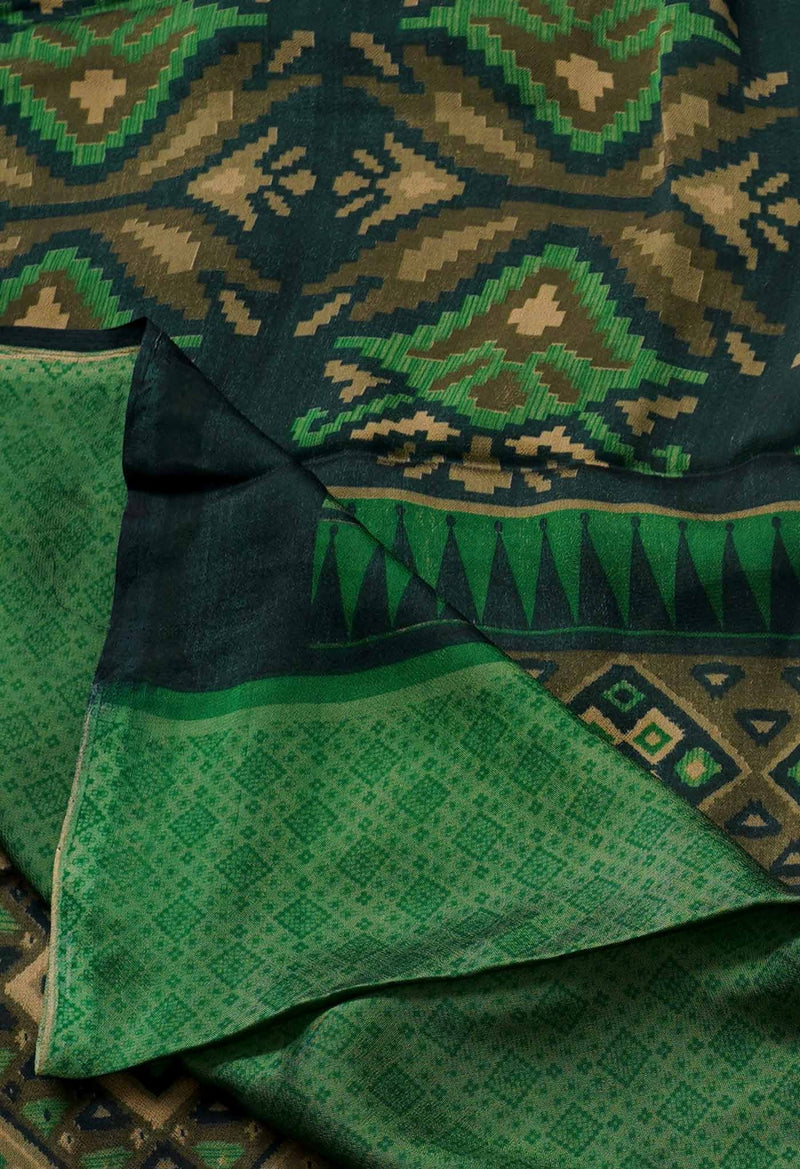 Online Shopping for Green  Chiffon Soft Silk Saree with Fancy/Ethnic Prints from Punjab at Unnatisilks.comIndia
